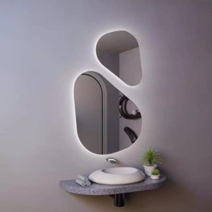 фото зеркало с подсветкой модель «Opal Double»